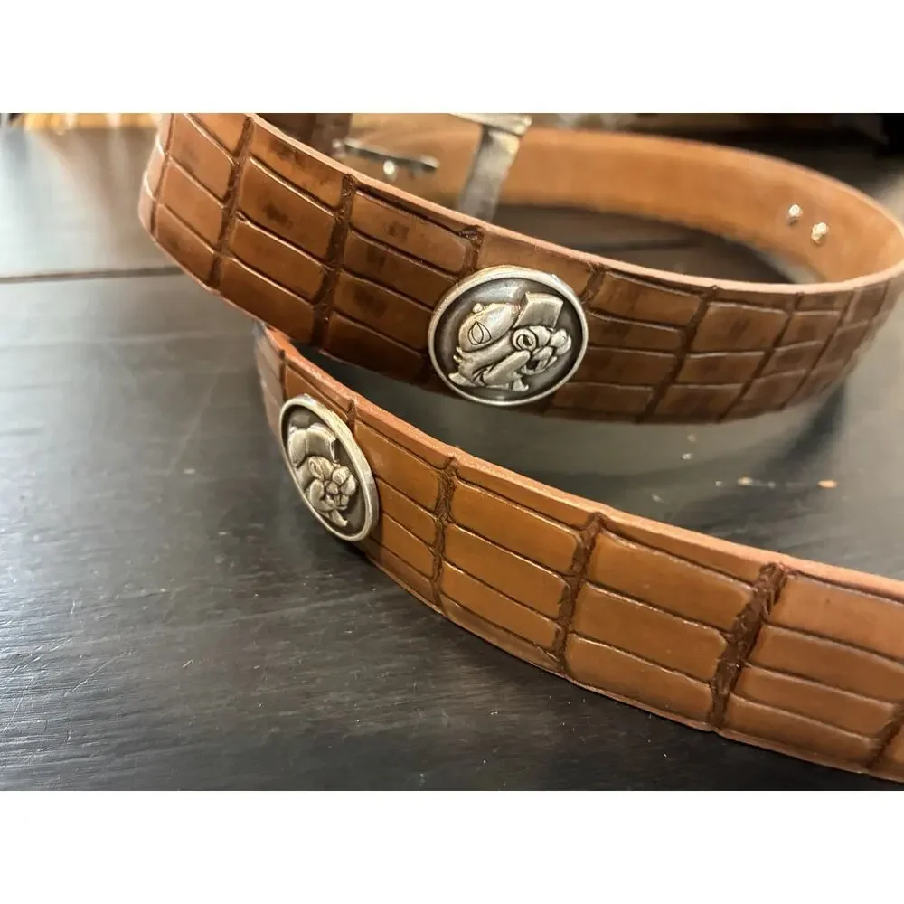 Brown Genuine Leather Belt With 4 Buc-ee’s Conchos Size 40 New